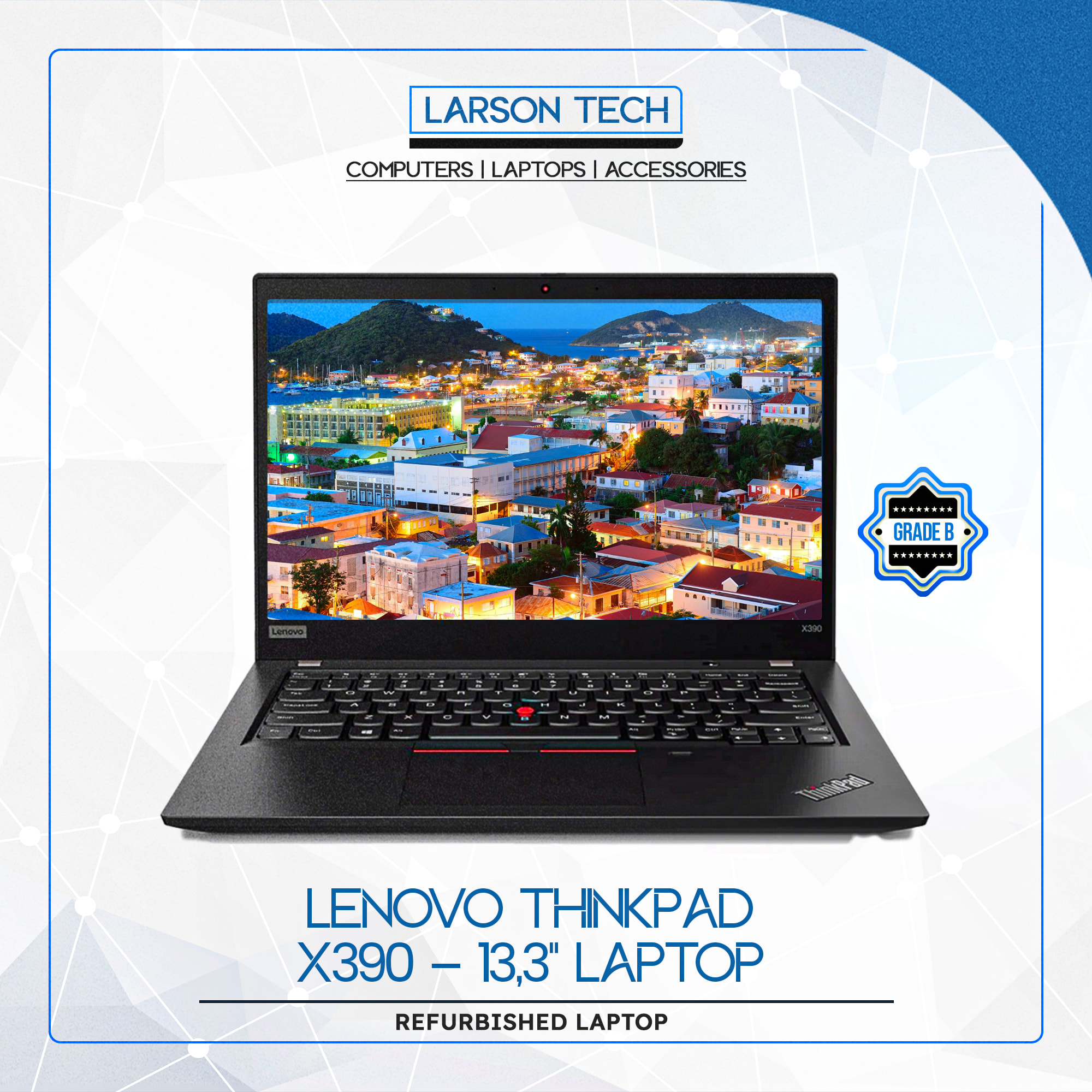 Lenovo ThinkPad X390 i5 8th Gen 8GB RAM 256GB SSD 13.3" Full HD Windows 11 Pro Laptop Refurbished