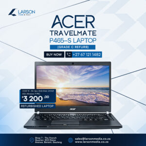 Acer TravelMate P465-S Laptop – Core i5 (5th Gen), 8GB RAM, 240GB SSD, Windows 11 Pro (Grade C Refurbished)